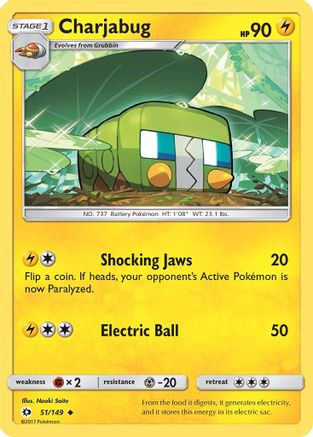Charjabug 051 SM Base Set - Uncommon