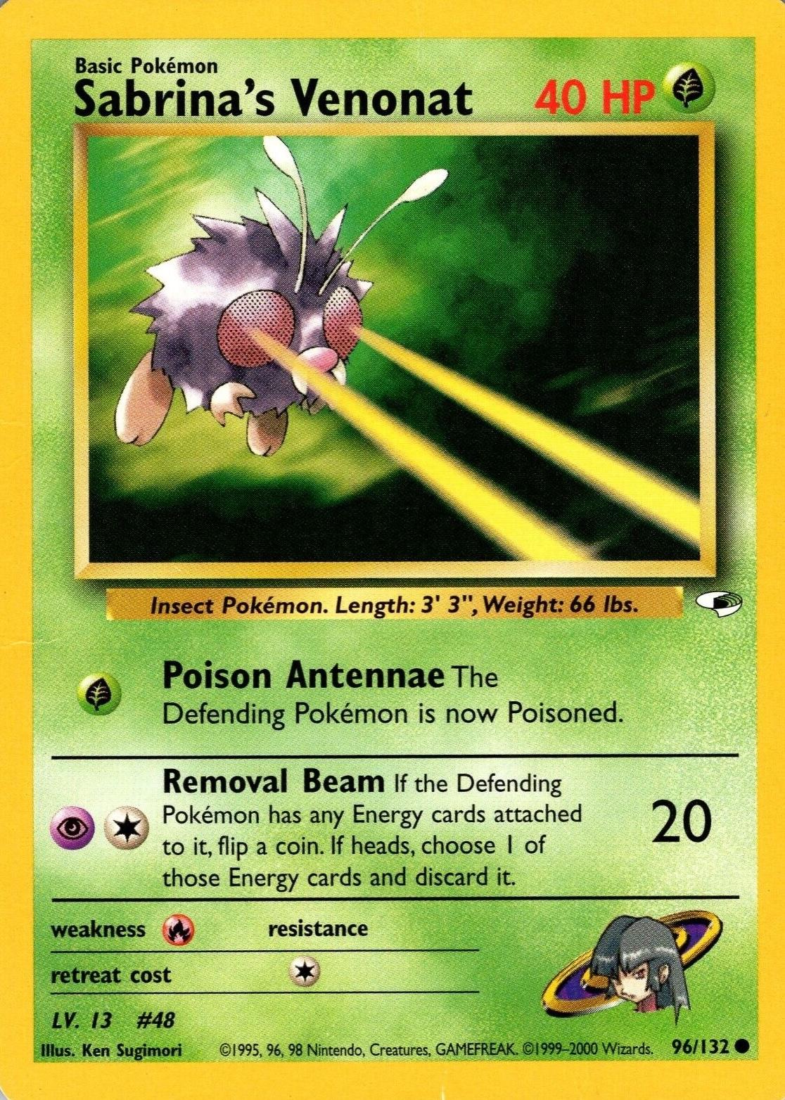 Sabrina's Venonat 096 - Unlimited Gym Heroes - Common