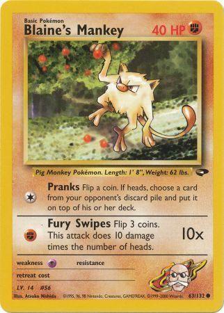 Blaine's Mankey 063 - Unlimited Gym Challenge - Common