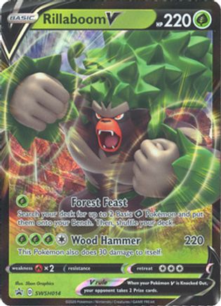 Rillaboom V SWSH014 - Holofoil SWSH Sword & Shield Promo Cards - Promo