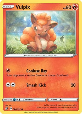 Vulpix 024 - Reverse Holofoil SWSH02 Rebel Clash - Common