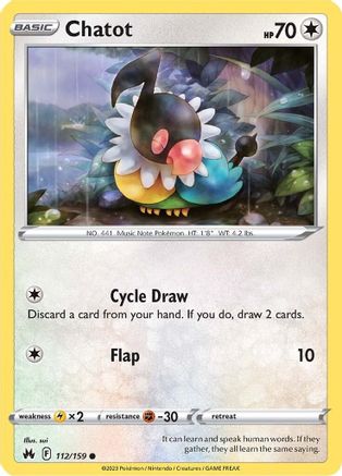 Chatot 112 SWSH Crown Zenith - Common