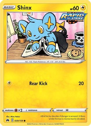 Shinx (39) (39) 039 - Reverse Holofoil SWSH Crown Zenith - Common