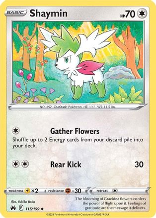 Shaymin 115 - Reverse Holofoil SWSH Crown Zenith - Uncommon