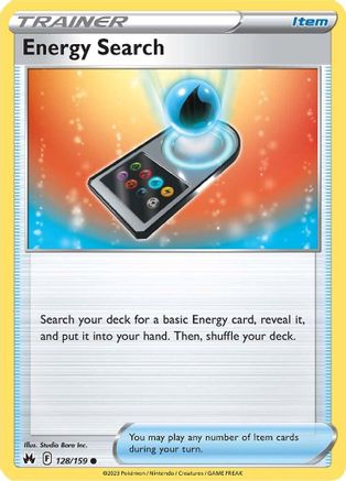 Energy Search 128 - Reverse Holofoil SWSH Crown Zenith - Common