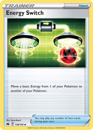 Energy Switch 129 - Reverse Holofoil SWSH Crown Zenith - Uncommon