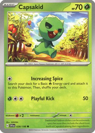 Capsakid 028/198 - Reverse Holofoil SV01 Scarlet & Violet Base Set - Common