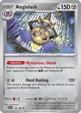 Aegislash 134/182 - Reverse Holofoil SV04 Paradox Rift - Rare
