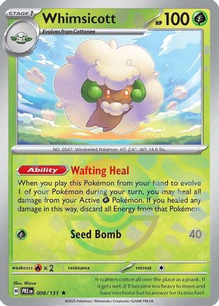 Whimsicott (Poke Ball Pattern) 008 - Holofoil SV Prismatic Evolutions - Rare