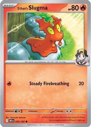 Ethan's Slugma 035 - Reverse Holofoil SV10 Destined Rivals - Common