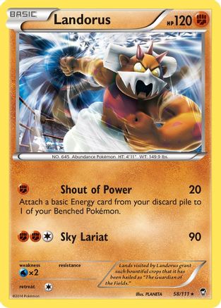 Landorus 058 - Reverse Holofoil XY Furious Fists - Holo Rare