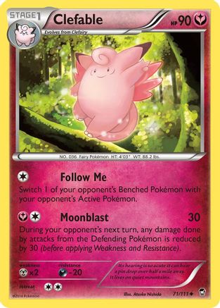 Clefable 071 - Reverse Holofoil XY Furious Fists - Uncommon