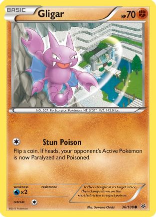 Gligar 036 - Reverse Holofoil XY Roaring Skies - Common
