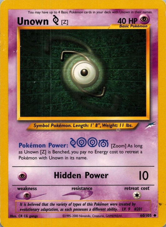 Unown [Z]/105  - Unlimited Neo Destiny - Uncommon