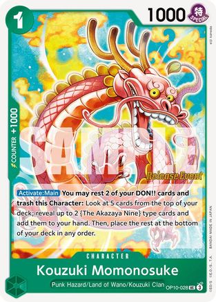 Kouzuki Momonosuke (028) (OP10-028) - Royal Blood Release Event Cards