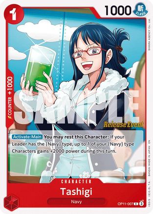 Tashigi (OP11-007) - A Fist of Divine Speed Release Event Cards