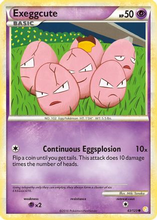 Exeggcute 063  HeartGold SoulSilver - Common